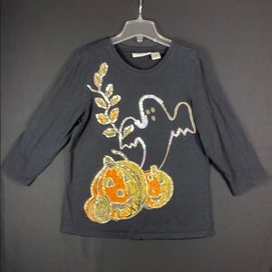 Tantrums women’s Halloween 3/4 sleeve crewneck t-shirt size large